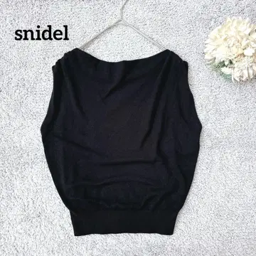 스나이델 드레이프 슬리브리스 니트 캐시미어 혼방 블랙 심플 부드러움