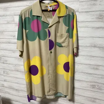 OAS 오에스 꽃무늬 쿠바 셔츠 레이온 M