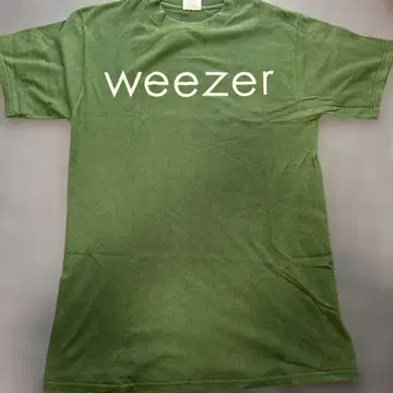 weezer 티셔츠 L 사이즈 짙은 녹색 양면 프린트 USA