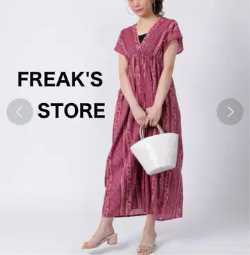 REAK'S STORE 롱 원피스 보일 스트라이프 패턴 원피스 인도