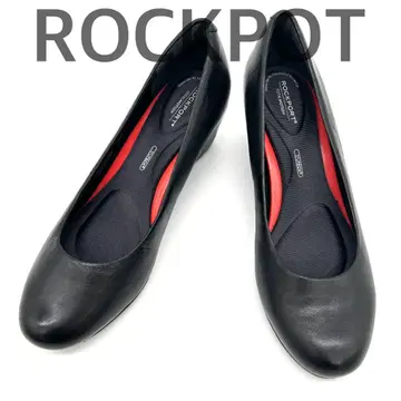 ROCKPORT 락포트 펌프스 웨지솔 블랙 가죽 천연 가죽