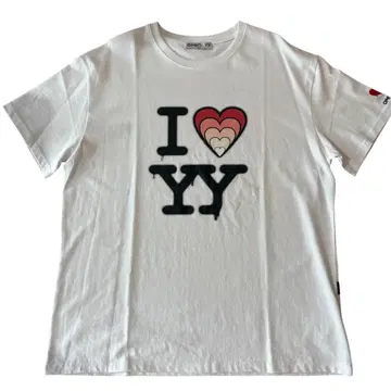 open YY I love YY 티셔츠 화이트 반팔