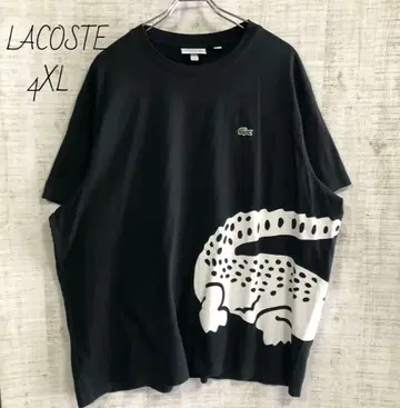 LACOSTE 라코스테 자수 반팔 티셔츠 프린트 4XL 블랙