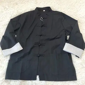 쿵푸 셔츠 블랙 2XL 태극권 의류 중국 매듭 무술