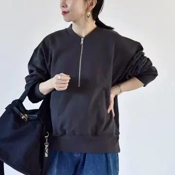 quaranciel: 코튼 USA 쭈리 하프 지퍼 풀오버