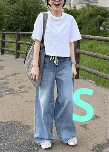 시마무라 푸우 씨 와이드 데님 S