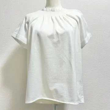 그린 라벨 릴랙싱 옷깃 턱 블라우스 화이트 워셔블
