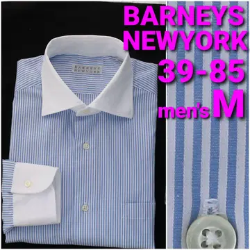 BARNEYS NEWYORK 클레릭 셔츠 39-85 남성용 M 스트라이프