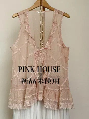 PINK HOUSE 플라워 도트 튤 레이스 피코 프리르 베스트