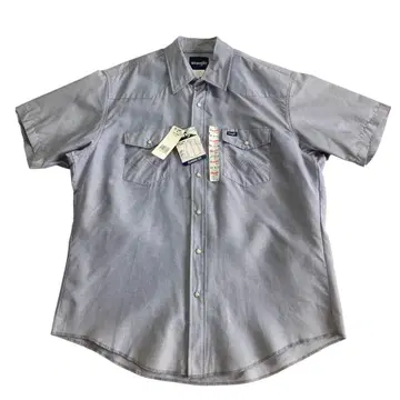 Wrangler 웨스턴 샴브레이 셔츠 17 1/2 오렌지 스티치