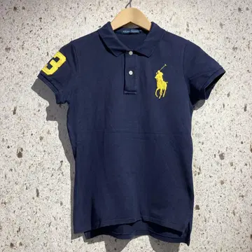 RALPH LAUREN 포니 자수 피케 셔츠 랄프 로렌 네이비
