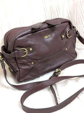 ANNA SUI 안나수이 천연 가죽 숄더백 와인 레드