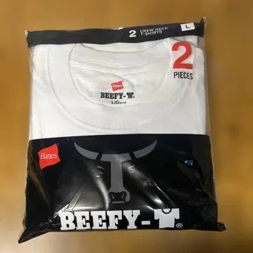 Hanes BEEFY-T 화이트 L 사이즈 2장 세트