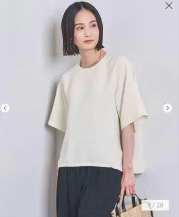 UNITEDARROWS 드로스트 밑단 오분 소매 블라우스