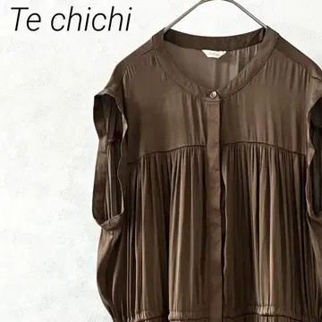 Te chichi 롱 셔츠 원피스 슬리브리스 포켓 부착 루즈핏