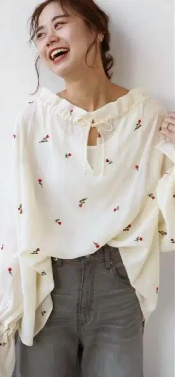 relume 저널 스탠다드 긴팔 미니 꽃무늬 블라우스