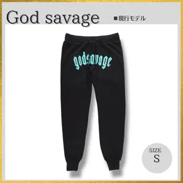 새상품급 God savage OG 로고 스웨트 팬츠 블랙 민트 S