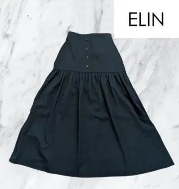 ELIN 에린 하이 웨스트 개더 플레어 스커트