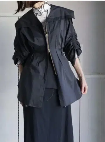 AKIKO AOKI 아키코 아오키 세일러 지퍼 블라우스