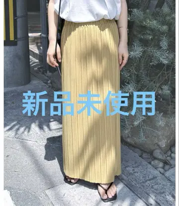 플리츠 롱 스커트 L