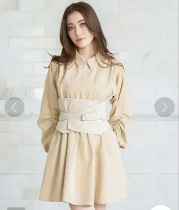새상품 DARICH 데님 코르셋 셔츠 원피스 아이보리 베이지