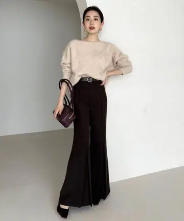 anuans 더블 크로스 박스 턱 팬츠