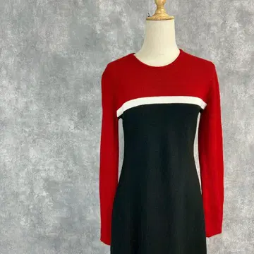 60sfashion USA제 레트로 팝 바이컬러 니트 원피스