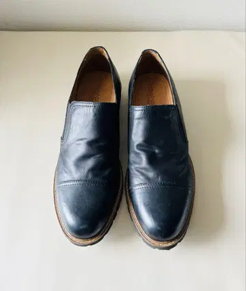 CEAERCREST 27cm 블랙 가죽 슬립온 신발