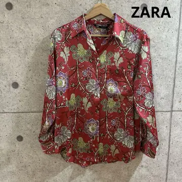 ZARA 자라 꽃무늬 새틴 블라우스 미사용 택