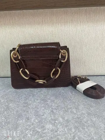 브라운 크로커다일풍 숄더백