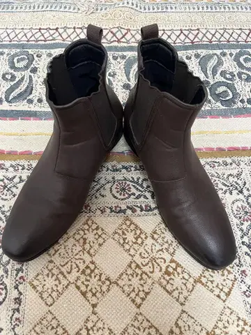 브라운 사이드 고어 힐 부츠