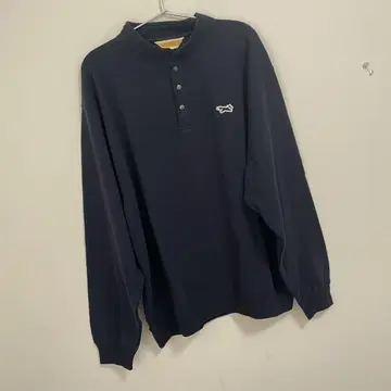 SHIPS 별주 PENNEYS:FOX 로고 와펜 스냅 헨리넥 맨투맨