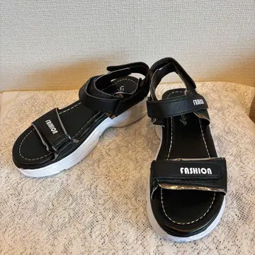 샌들 여성용 스포츠 샌들 통굽 걷기 편한 블랙 23.5cm