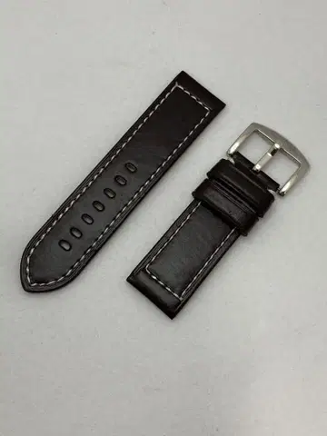 다크 브라운 가죽 벨트 약 24mm 폭 미사용 시계 밴드 소가죽