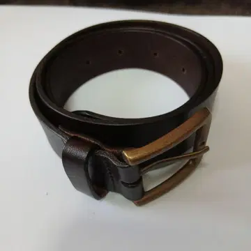 GENUINE LEATHER 다크 브라운 가죽 벨트