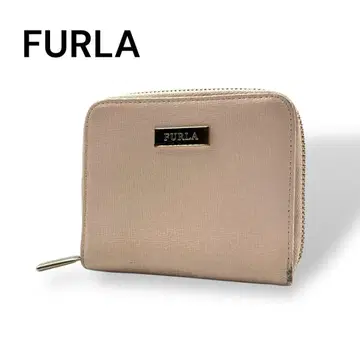 FURLA 훌라 핑크 사피아노 가죽 2단 폴더형 지갑 I537