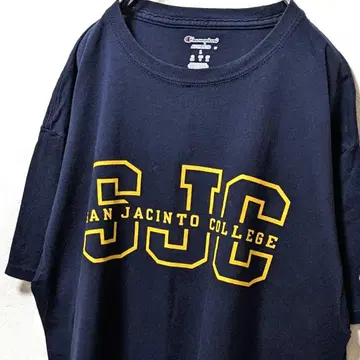 챔피온 SJC 상디 잭킨토 칼리지 로고 티셔츠 네이비 컬러 L 구제 의류
