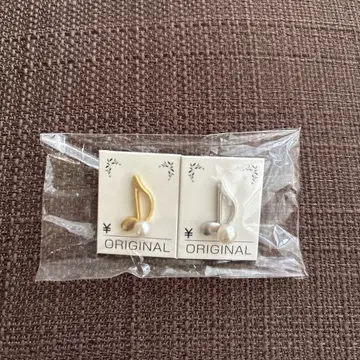 음표 디자인 핀 브로치, 넥타이핀 2개 세트