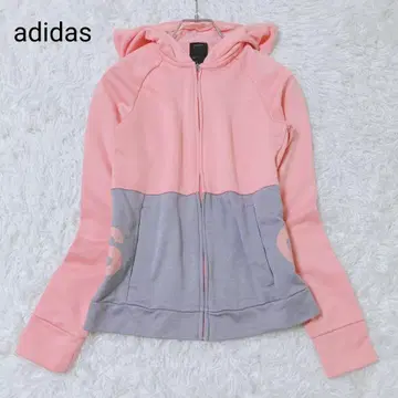 아디다스 후드티 M 사이즈 핑크 저리 후드 부착 집업 긴팔
