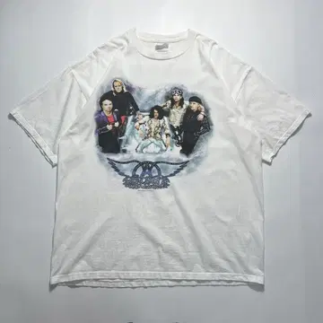 90s 에어로스미스 USA제 빈티지 밴딩 티셔츠 XL 화이트 6788