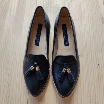 블랙 가죽 태슬 신발 가죽 신발 22cm