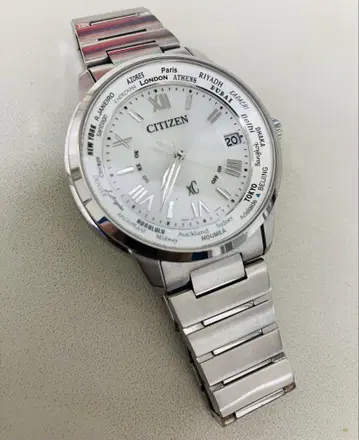 CITIZEN XC 시계 실버 해피 플라이트 솔라 전파 작동 상품