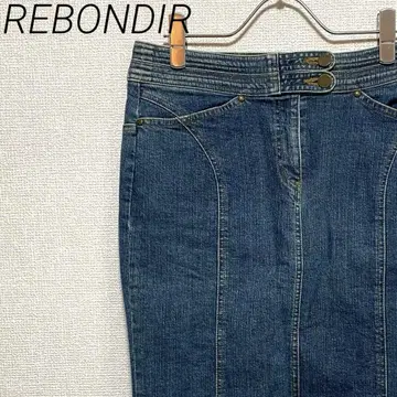 REBONDIR 미디 스커트 데님 타이트 포켓 부착 백 슬릿