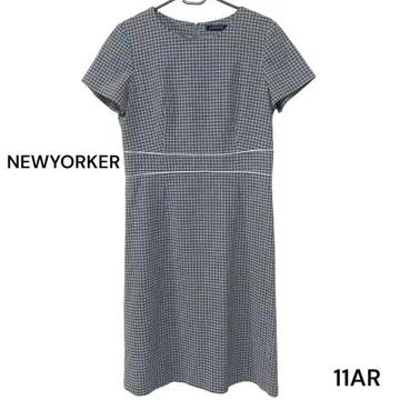NEWYORKAR 뉴요커 원피스 반팔 그레이 무릎 기장 체크