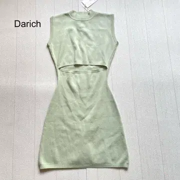 darich 오버랩 니트 미니 원피스 민트 그린 F