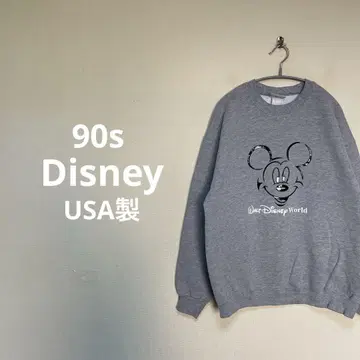 90년대 디즈니 USA제 그레이 미키마우스 러버 프린트