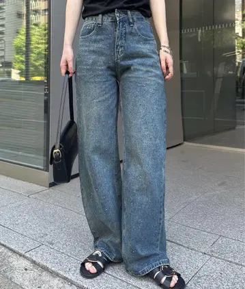 큐빅 데님 네이비