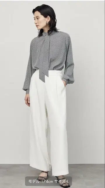 soeju 소주 사이드 턱 와이드 팬츠 화이트 size S