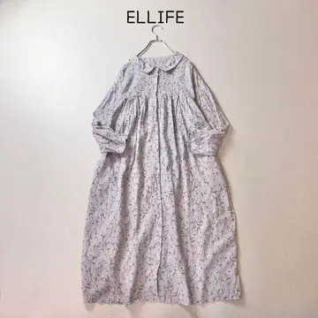 ELLIFE 나츄란 취급 거즈 원피스 꽃무늬