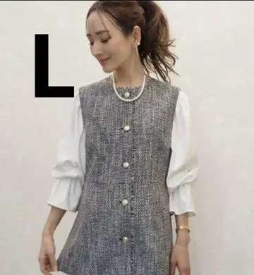 시마무라 레이나 호시 팬시 트위드 베스트 L 플라스테